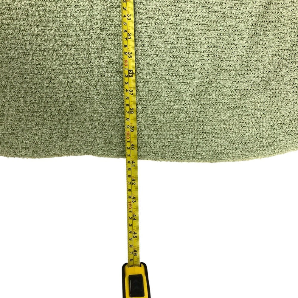 Tannel Green Knitted Button Front Collared Shirt Dress Womens Short Sleeve - Picture 6 of 7